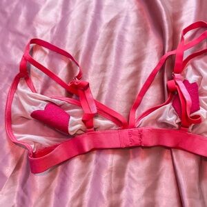 Pink heart mesh bralette